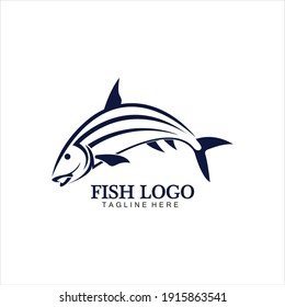 Fish abstract icon design logo template,Creative vector symbol of fishing club or online shop.  