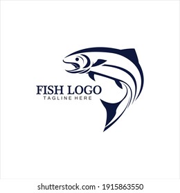 Fish abstract icon design logo template,Creative vector symbol of fishing club or online shop.  