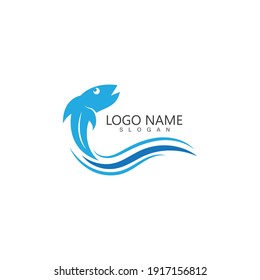 Fish abstract icon design logo template,Creative vector symbol of fishing club or online shop