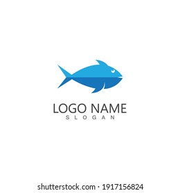 Plantilla de logotipo de diseño de iconos abstractos de peces,Símbolo vectorial creativo de club de pesca o tienda en línea