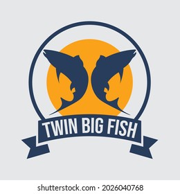 Fish abstract icon design logo template,Creative vector symbol of fishing club or online shop.