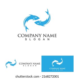 Fish abstract icon design logo template,Creative vector symbol of fishing club or online shop.  