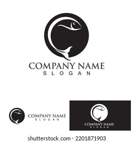 Fish abstract icon design logo template,Creative vector symbol of fishing club or online shop.  