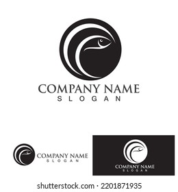 Fish abstract icon design logo template,Creative vector symbol of fishing club or online shop.  