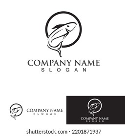 Fish abstract icon design logo template,Creative vector symbol of fishing club or online shop.  