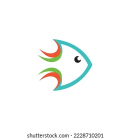 Logo de diseño de iconos abstractos de peces