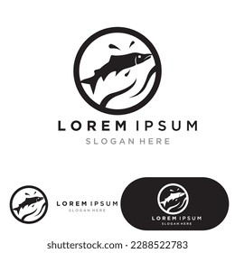 Abstrakte Symbol-Design-Logo-Vorlage für Fische, kreatives Vektorsymbol des Fischclubs oder Online-Shop.  