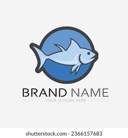 Fish abstract icon design logo template,Creative vector symbol of fishing club or online shop.  