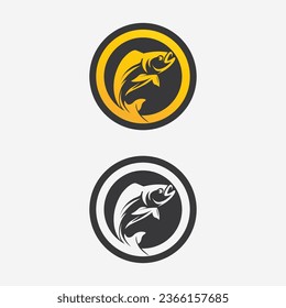 Fish abstract icon design logo template,Creative vector symbol of fishing club or online shop.  