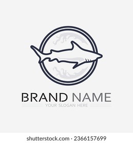Fish abstract icon design logo template,Creative vector symbol of fishing club or online shop.  