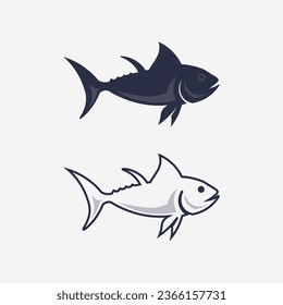 Fish abstract icon design logo template,Creative vector symbol of fishing club or online shop.  