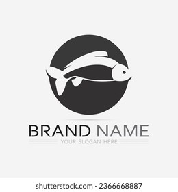 Fish abstract icon design logo template,Creative vector symbol of fishing club or online shop.  