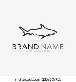 Plantilla de logotipo de diseño de iconos abstractos de peces, símbolo vectorial creativo del club de pesca o tienda online.  