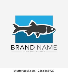 Fish abstract icon design logo template,Creative vector symbol of fishing club or online shop.  