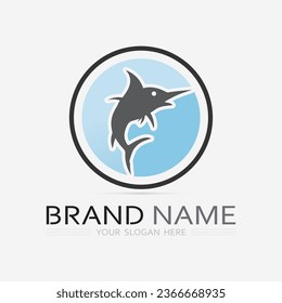 Fish abstract icon design logo template,Creative vector symbol of fishing club or online shop.  