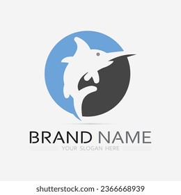 Fish abstract icon design logo template,Creative vector symbol of fishing club or online shop.  