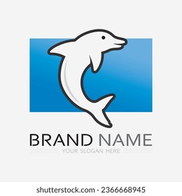 Plantilla de logotipo de diseño de iconos abstractos de peces, símbolo vectorial creativo del club de pesca o tienda online.  