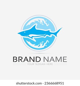 Plantilla de logotipo de diseño de iconos abstractos de peces, símbolo vectorial creativo del club de pesca o tienda online.  