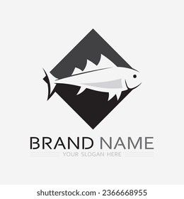 Fish abstract icon design logo template,Creative vector symbol of fishing club or online shop.  