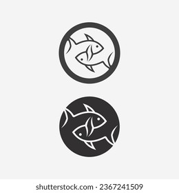 Fish abstract icon design logo template,Creative vector symbol of fishing club or online shop.  