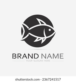 Fish abstract icon design logo template,Creative vector symbol of fishing club or online shop.  