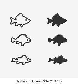 Fish abstract icon design logo template,Creative vector symbol of fishing club or online shop.  