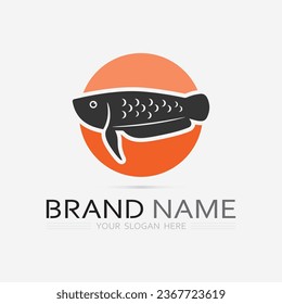 Fish abstract icon design logo template,Creative vector symbol of fishing club or online shop.  
