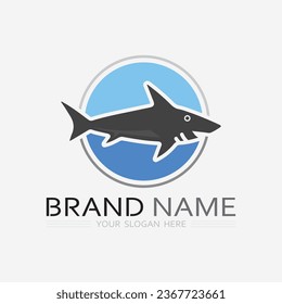 Plantilla de logotipo de diseño de iconos abstractos de peces, símbolo vectorial creativo del club de pesca o tienda online.  