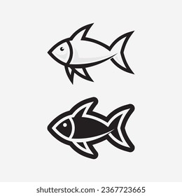 Fish abstract icon design logo template,Creative vector symbol of fishing club or online shop.  