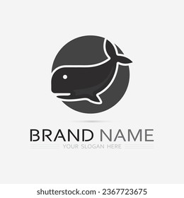 Fish abstract icon design logo template,Creative vector symbol of fishing club or online shop.  