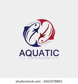 Fish abstract icon design logo template,Creative vector symbol of fishing club or online shop.  