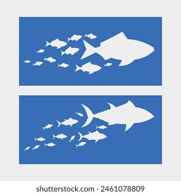 Fish abstract icon design logo template,Creative vector symbol of fishing club or online shop.  