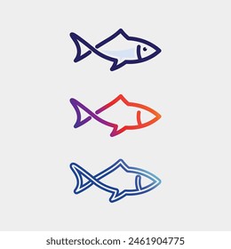 Fish abstract icon design logo template,Creative vector symbol of fishing club or online shop.  