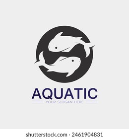 Fish abstract icon design logo template,Creative vector symbol of fishing club or online shop.  