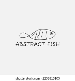 Logo abstracto de peces compuesto de líneas combinadas.
