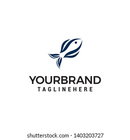 fish abstract logo design concept template vector