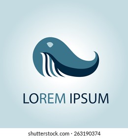 Fish abstract logo gradient template. Shrimp vector design element. Sea food, fishing concept. Editable.