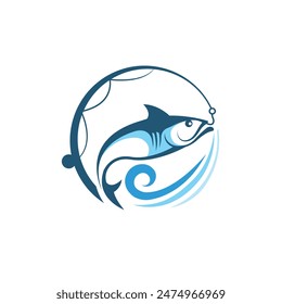 logo abstracto de pescado estilo moderno