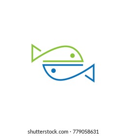 Fish abstract mascot logo. Fish. Abstract icon fish. infinity fish