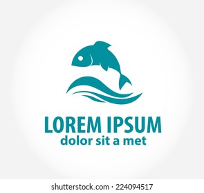 Fish abstract vector design logo template. Company logo design.