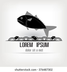 Fish abstract vector design logo template