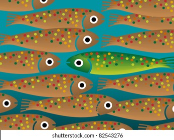 fish against group