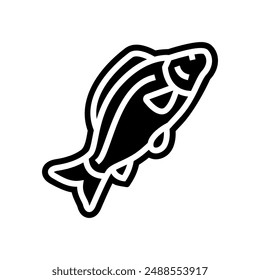 fish allergen free product food glyph icon vector. fish allergen free product food sign. isolated symbol illustration