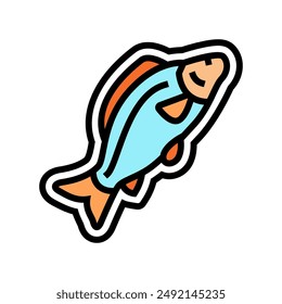 fish allergen free product food color icon vector. fish allergen free product food sign. isolated symbol illustration