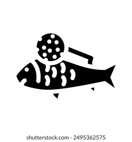 fish allergen free product food glyph icon vector. fish allergen free product food sign. isolated symbol illustration