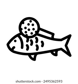 fish allergen free product food line icon vector. fish allergen free product food sign. isolated contour symbol black illustration