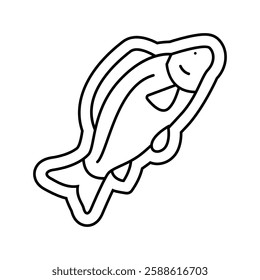 fish allergen free product food line icon vector. fish allergen free product food sign. isolated contour symbol black illustration