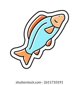 fish allergen free product food color icon vector. fish allergen free product food sign. isolated symbol illustration