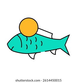 fish allergen free product food line icon vector. fish allergen free product food sign. isolated symbol illustration