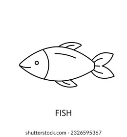 Fish allergen in vector line icon.